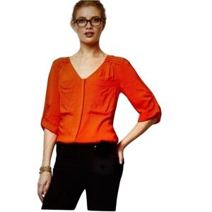 Anthropologie Edme & Esyllte Orange Red Blouse
